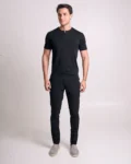 CAMISETA PIMA - GOLA V - PRETO